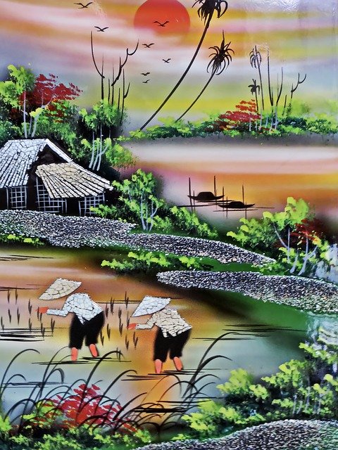 Free download Viet Nam Saigon Painting -  free illustration to be edited with GIMP free online image editor