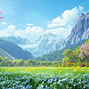 view of a mountain with dreamy aesthetic  screen for extension Chrome web store in OffiDocs Chromium