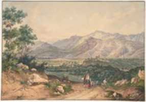 Free download View of Lebanon, after an English Engraving and an Italianate motif of the Sabiner Mountains free photo or picture to be edited with GIMP online image editor