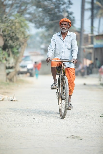 Free download village man bike bicycle ride free picture to be edited with GIMP free online image editor