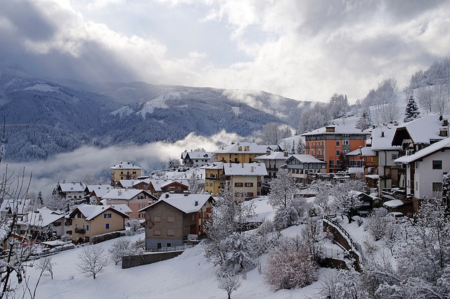 Free download village mountains snow clouds free picture to be edited with GIMP free online image editor