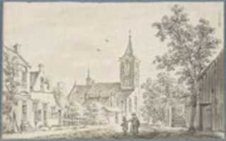 Free download Village Street Scene with a Church free photo or picture to be edited with GIMP online image editor