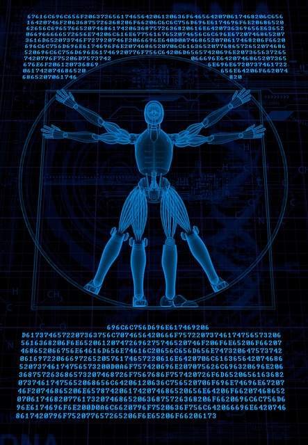 Free download Vitruvian Robot Cyborg free illustration to be edited with GIMP online image editor