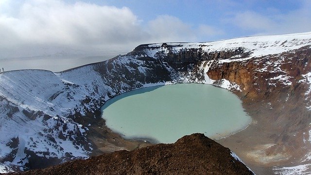 Free download Volcano Lake Iceland -  free photo or picture to be edited with GIMP online image editor