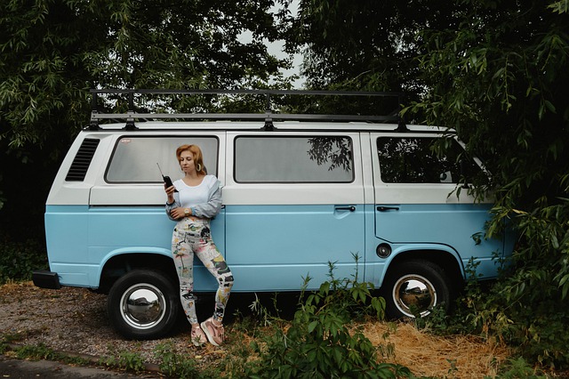 Free download volkswagen van young woman people free picture to be edited with GIMP free online image editor