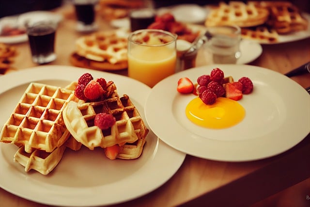 Free download waffle breakfast food raspberry free picture to be edited with GIMP free online image editor