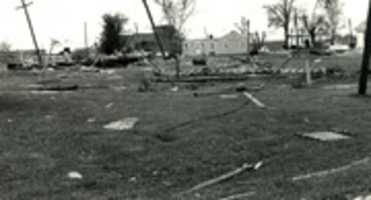 Free download Wapella Tornado Damage: Looking West Toward Town From Nelson Thorps House free photo or picture to be edited with GIMP online image editor