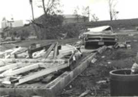 Free download Wapella Tornado Damage: Remains Of Trailer, Pump House In Background free photo or picture to be edited with GIMP online image editor