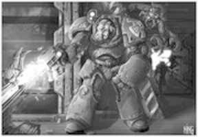 Free download Warhammer 40k - Space Marine Terminator Firing Bolter Pistol free photo or picture to be edited with GIMP online image editor