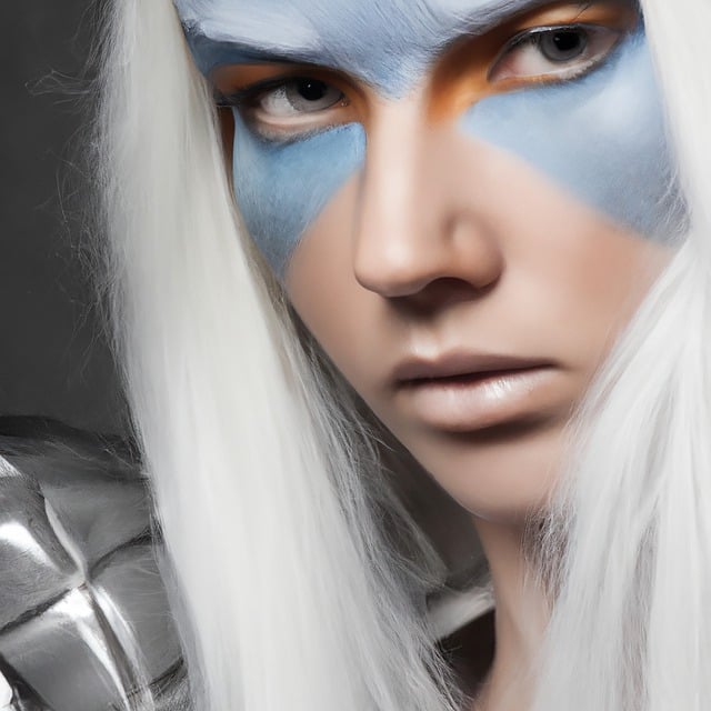Free download warrior woman blue paint white hair free picture to be edited with GIMP free online image editor