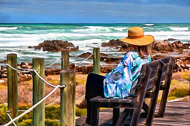 Free download Watercolor Digital Women Seated -  free illustration to be edited with GIMP free online image editor