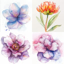 Watercolor flower painting  screen for extension Chrome web store in OffiDocs Chromium