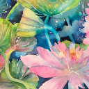 Watercolor Lotus Flowers  screen for extension Chrome web store in OffiDocs Chromium