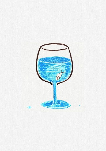 Free download Water Cup Glass Fish -  free illustration to be edited with GIMP free online image editor