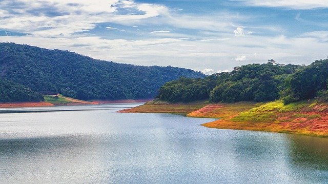 Free download Water Dam Landscape free photo template to be edited with GIMP online image editor