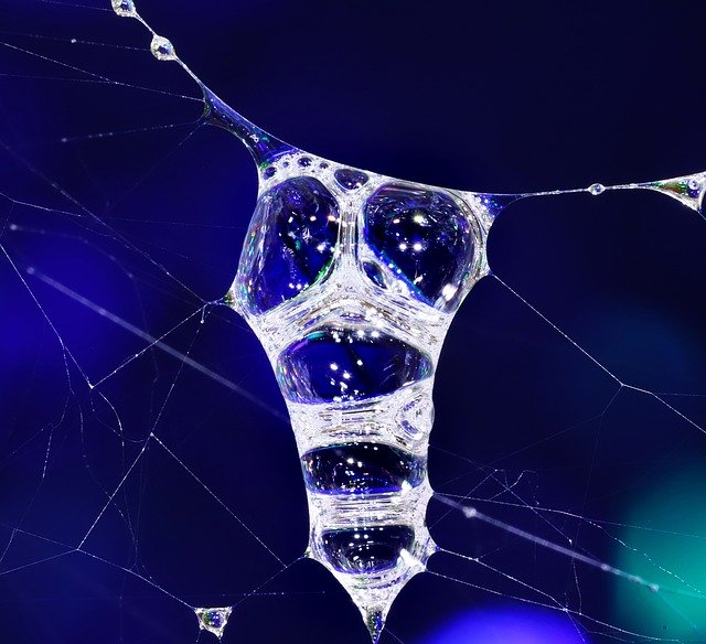 Free download Water Drop Cobweb Blue Soap -  free free photo or picture to be edited with GIMP online image editor