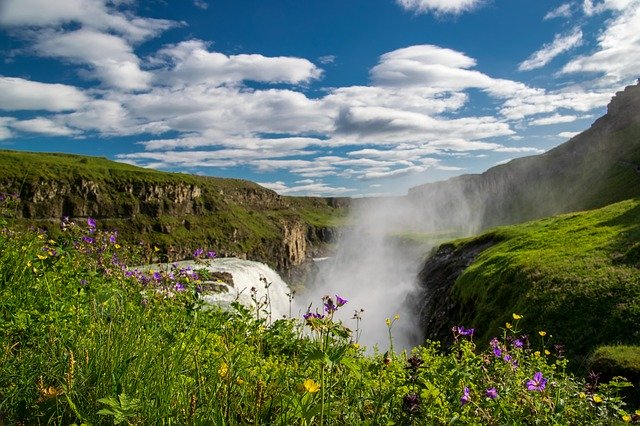 Téléchargement gratuit Cascade Brouillard Islande - photo ou image gratuite à modifier avec l'éditeur d'images en ligne GIMP