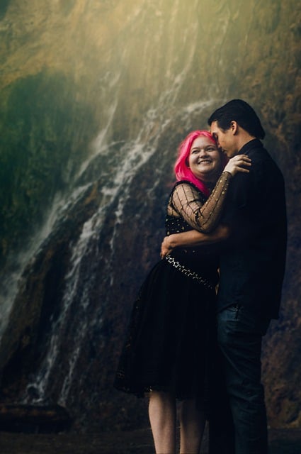 Free download waterfall love couple nature free picture to be edited with GIMP free online image editor