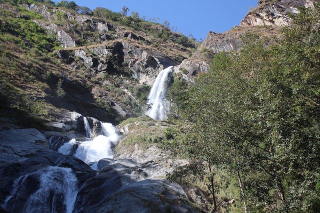 Free download Waterfall Mountain Nepal -  free free photo or picture to be edited with GIMP online image editor