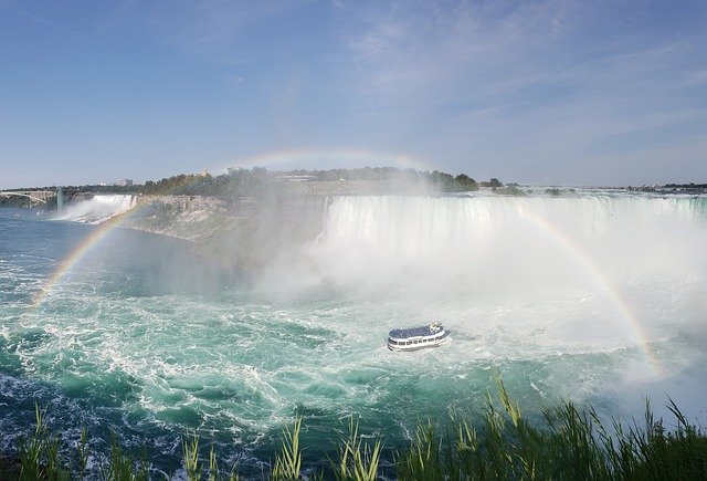 Free download Waterfall Rainbow Boat Niagara -  free free photo or picture to be edited with GIMP online image editor