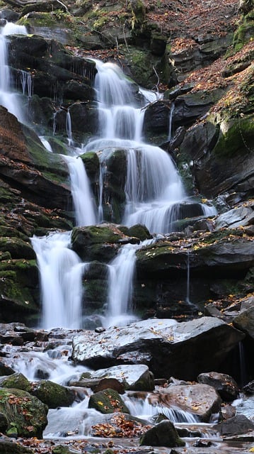 Free download waterfall rocks mountain autumn free picture to be edited with GIMP free online image editor
