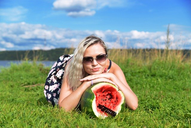 Free download Watermelon Blonde With -  free free photo or picture to be edited with GIMP online image editor