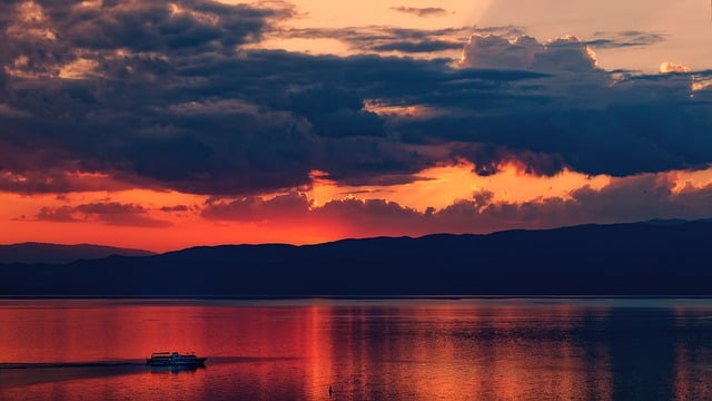 Free download water more from ohrid sunset boat free picture to be edited with GIMP free online image editor