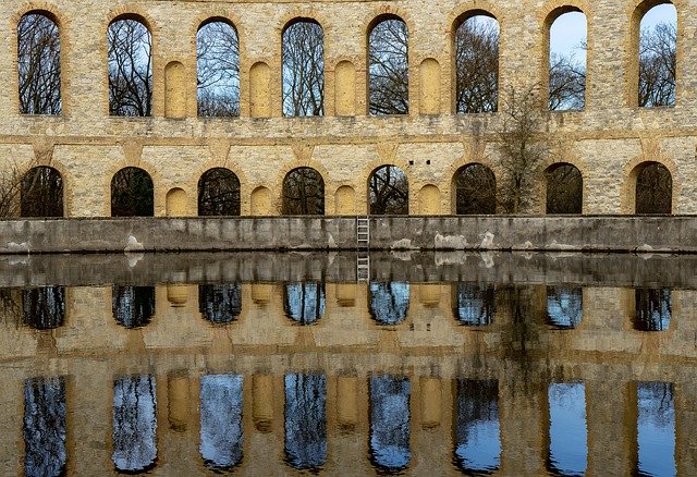 Free download Water Reflection Ruin -  free photo or picture to be edited with GIMP online image editor