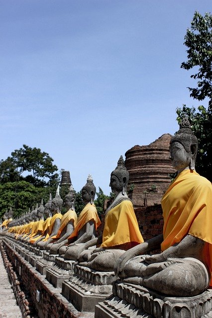 Baixe gratuitamente o Templo Wat Yai Chaimongkol - foto ou imagem gratuita para ser editada com o editor de imagens online GIMP