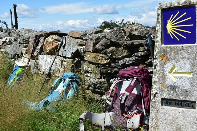 Free download Way Of St James Pilgrims Backpacks -  free photo or picture to be edited with GIMP online image editor