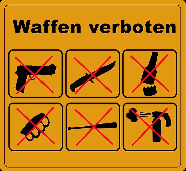 Free download Weapons Prohibited Shield -  free illustration to be edited with GIMP free online image editor
