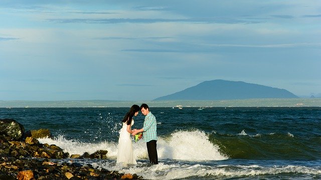 Free download Wedding Sea Beach -  free photo or picture to be edited with GIMP online image editor