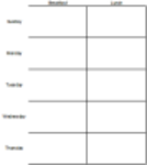 ดาวน์โหลดเทมเพลต Weeky Meal Plan Microsoft Word, Excel หรือ Powerpoint ฟรีเพื่อแก้ไขด้วย LibreOffice ออนไลน์หรือ OpenOffice Desktop ออนไลน์