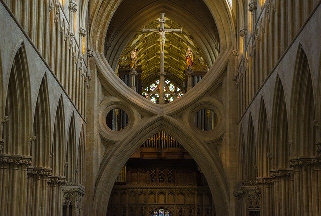 무료 다운로드 Wells Cathedral Scissor Arches - 무료 사진 또는 GIMP 온라인 이미지 편집기로 편집할 수 있는 사진