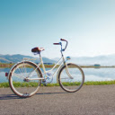 White bicycle on the road next  screen for extension Chrome web store in OffiDocs Chromium