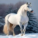 White horse in the snow wallpaper  screen for extension Chrome web store in OffiDocs Chromium