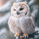 White Owl in a Sparkling Snow Scene  screen for extension Chrome web store in OffiDocs Chromium
