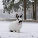 White rabbit with black ears  screen for extension Chrome web store in OffiDocs Chromium