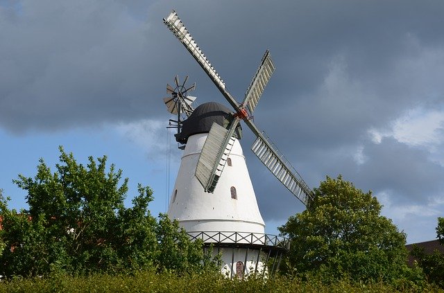 Descărcare gratuită Windmill Danemarca Marea Baltică - fotografie sau imagini gratuite pentru a fi editate cu editorul de imagini online GIMP