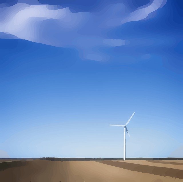 Free download Windmill Landscape Clouds -  free illustration to be edited with GIMP free online image editor
