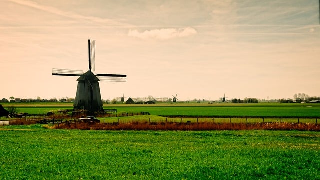 Free download windmill pasture landscape sunlight free picture to be edited with GIMP free online image editor