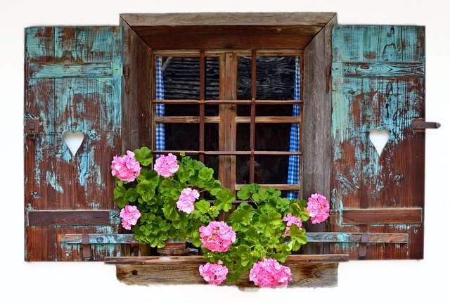 Free download Window Flowers Shutters -  free photo or picture to be edited with GIMP online image editor