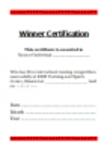 Free download Winner Certificate Template DOC, XLS or PPT template free to be edited with LibreOffice online or OpenOffice Desktop online