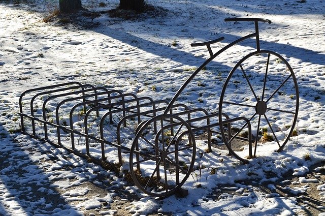 Free download Winter Bike Parking -  free photo or picture to be edited with GIMP online image editor