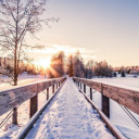 Winter Bridge Sunrise  screen for extension Chrome web store in OffiDocs Chromium