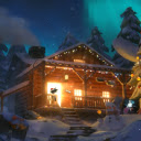 Winter Christmas House Aurora 4K Wallpaper  screen for extension Chrome web store in OffiDocs Chromium