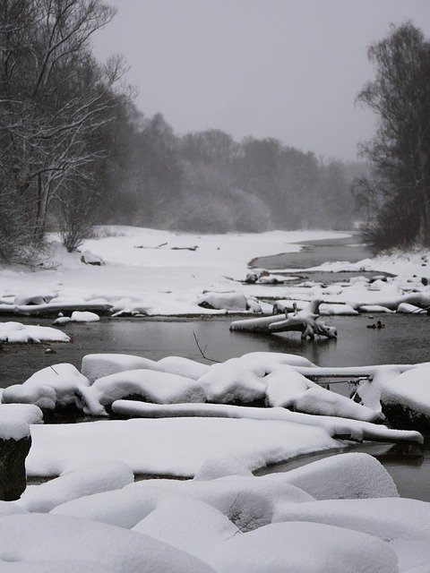 Gratis download Winter Isar München gratis fotosjabloon om te bewerken met GIMP online afbeeldingseditor