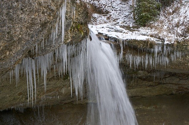 Free download Winter Waterfall Frozen -  free photo or picture to be edited with GIMP online image editor