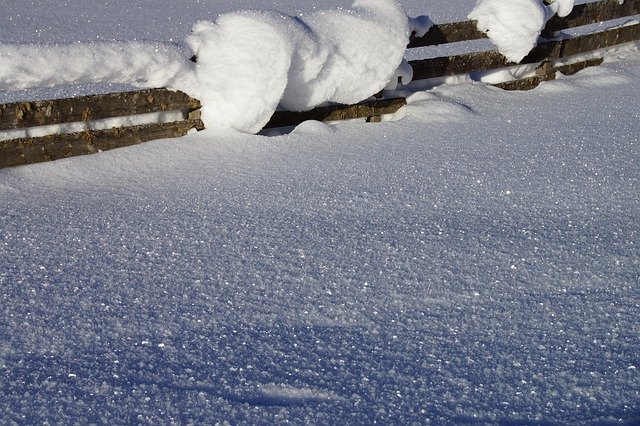 Template Photo Wintry Deep Snow Wicker Fence -  for OffiDocs
