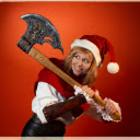 Woman and ax  screen for extension Chrome web store in OffiDocs Chromium